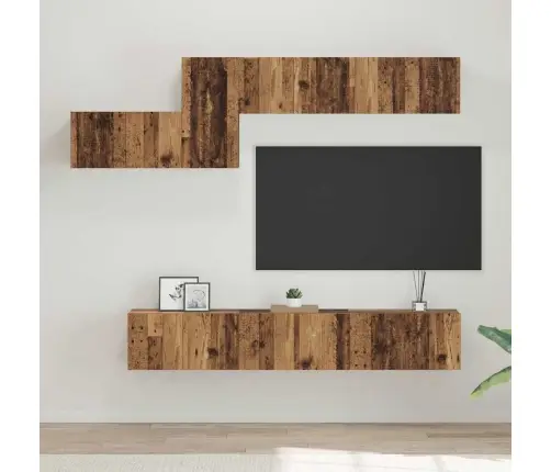 Tv Skapīšu Komplekts 7 Pcs Vecs Koks 60 X 30 X 30 Cm Vidaxl