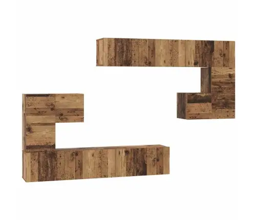 Tv Skapīšu Komplekts 8 Pcs Vecs Koks Vidējs 30.5 X 30 X 30 Cm Vidaxl