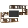 Tv Skapīšu Komplekts 8 Pcs Vecs Koks Vidējs 30.5 X 30 X 30 Cm Vidaxl