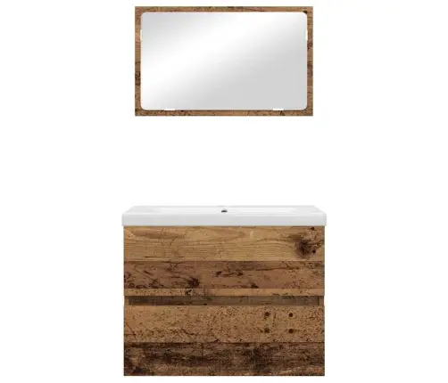 Vannitoa Mööbleset Seinale Kinnitatav 3 Pcs Vana Puit Tehispuit