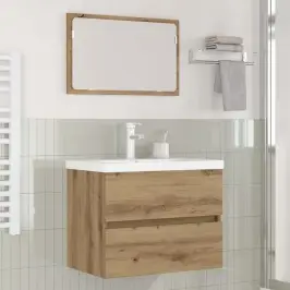 Vonios Baldų Rinkinys 3 Pcs Juoda Ąžuolo 60 X 38.5 X 45 Cm