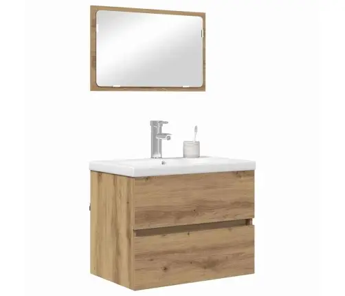 Vonios Baldų Rinkinys 3 Pcs Juoda Ąžuolo 60 X 38.5 X 45 Cm