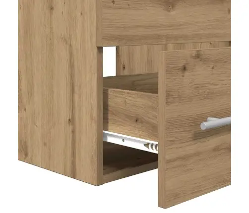 Vannas Istabas Mēbeļu Komplekts Ar Atvilktni 2 Pcs Melns Ozols Vidaxl