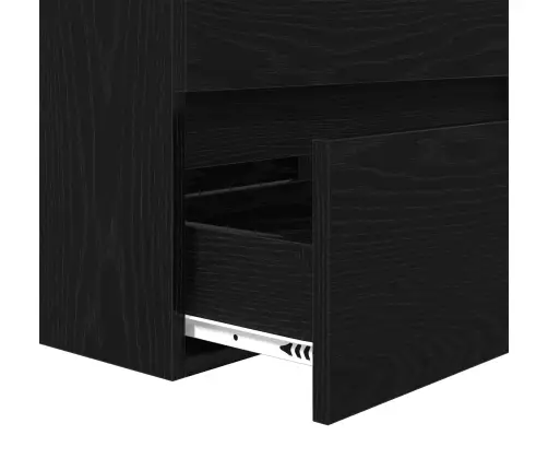 Vonios Baldų Rinkinys Su Stalčių 2 Pcs Juodas Ąžuolas Ir Baltas