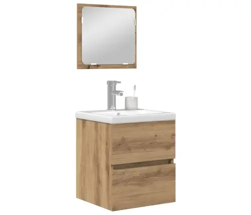 Vonios Baldų Rinkinys 2 Pcs Amatininkų Ąžuolas Ir Baltas