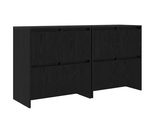 Šoninės Lentynos 2 Pcs Juoda Ąžuolo 70 X 41 X 75 Cm