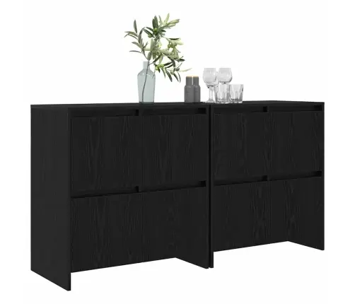 Šoninės Lentynos 2 Pcs Juoda Ąžuolo 70 X 41 X 75 Cm