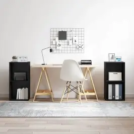 Tv Skapīšu Komplekts Melns Ozolkoks Inženierijas Koks Vidaxl