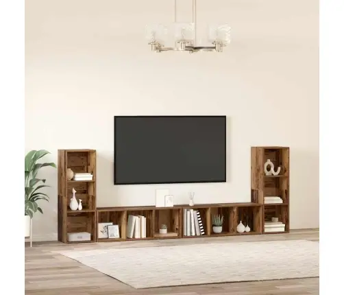 Telerikapp 4 Pcs Vana Puit 37 X 35 X 107.5 Cm Töödeldud Puit