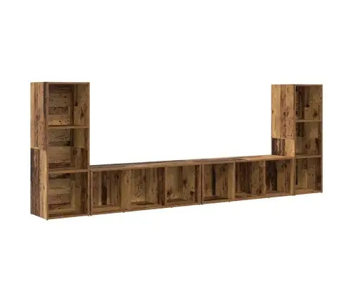 Telerikapp 4 Pcs Vana Puit 37 X 35 X 107.5 Cm Töödeldud Puit