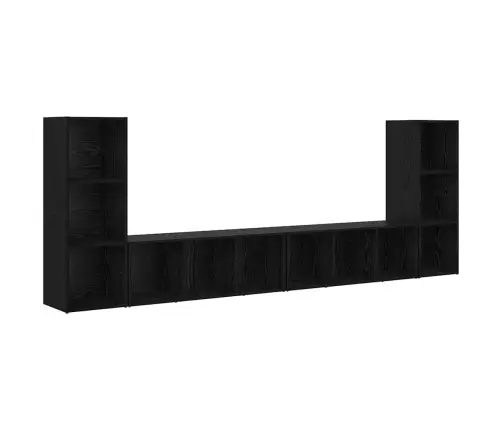 Televizora Skapīša 4 Pcs Melni Ozoli 37 X 35 X 107.5 Cm Vidaxl