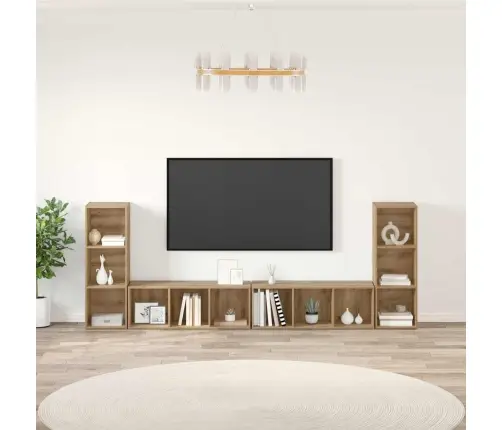 Televizoriaus Spintelė 4 Pcs Artisano Ąžuolo 37 X 35 X 107.5 Cm
