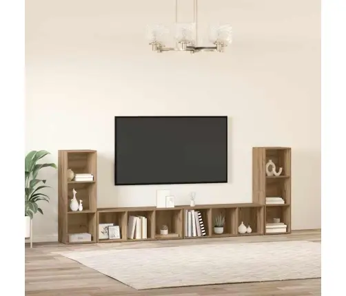 Televizoriaus Spintelė 4 Pcs Artisano Ąžuolo 37 X 35 X 107.5 Cm