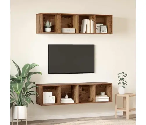 Telerikapi Komplekt 2 Pcs Vana Puit 37 X 37 X 142,5 Cm