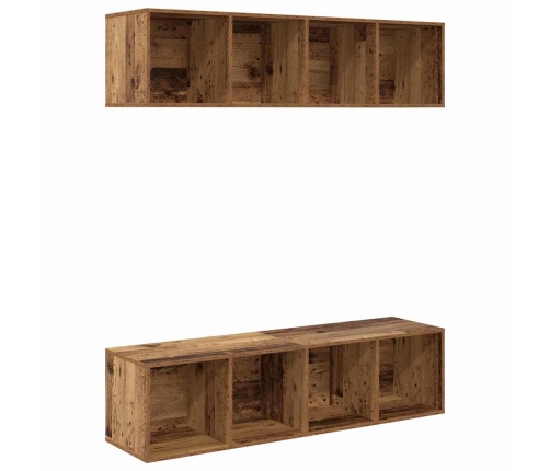 Tv Skapīšu Komplekts 2 Pcs Veca Koka 37 X 37 X 142.5 Cm Vidaxl