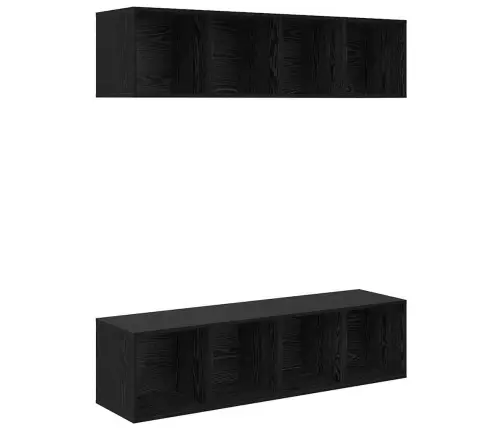 Tv Skapīšu Komplekts 2 Pcs Melns Ozols 37 X 37 X 142.5 Cm Vidaxl