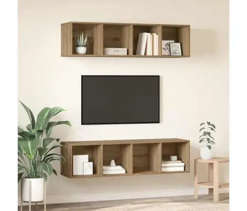 Tv Skapīšu Komplekts 2 Pcs Amatnieku Ozola 37 X 37 X 142.5 Cm Vidaxl