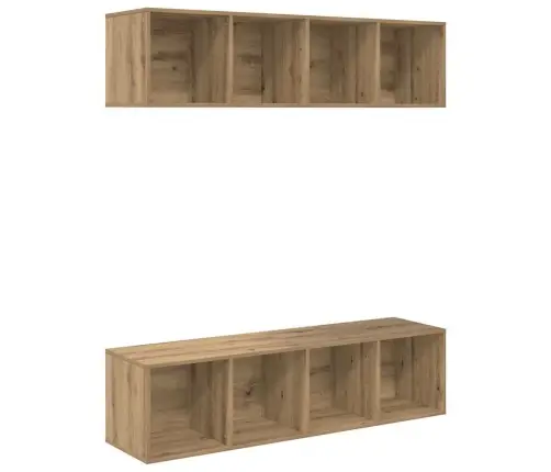 Tv Skapīšu Komplekts 2 Pcs Amatnieku Ozola 37 X 37 X 142.5 Cm Vidaxl