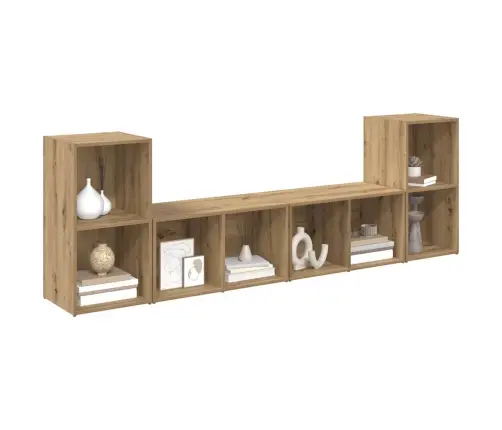 Tv Skapīšu Komplekts 4 Pcs Amatnieku Ozols 72 X 35 X 36.5 Cm Vidaxl