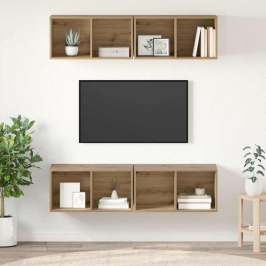 Sieninis Televizoriaus Stovas 4 Pcs Artisano Ąžuolo