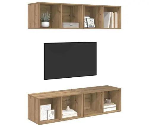 Sienas Tv Skapis 4 Pcs Amatnieku Ozola 37 X 37 X 72 Cm Vidaxl Sienas Tv Skapis 4 Pcs Amatnieku Ozola 37 X 37 X 72 Cm Vidaxl