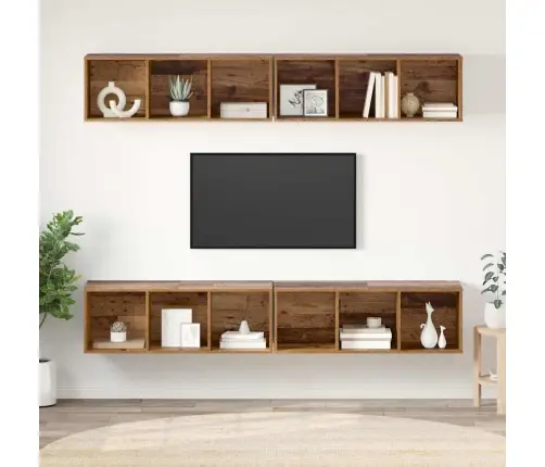 Seina Tv Kapid 4 Pcs Vana Puit 37 X 37 X 107.5 Cm