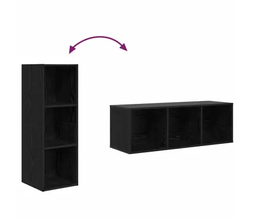 Sienas Tv Skapis 4 Pcs Melns Ozols 37 X 37 X 107.5 Cm Vidaxl Sienas Tv Skapis 4 Pcs Melns Ozols 37 X 37 X 107.5 Cm Vidaxl