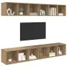 Sienas Tv Skapis 4 Pcs Amatnieku Ozola 37 X 37 X 107.5 Cm Vidaxl