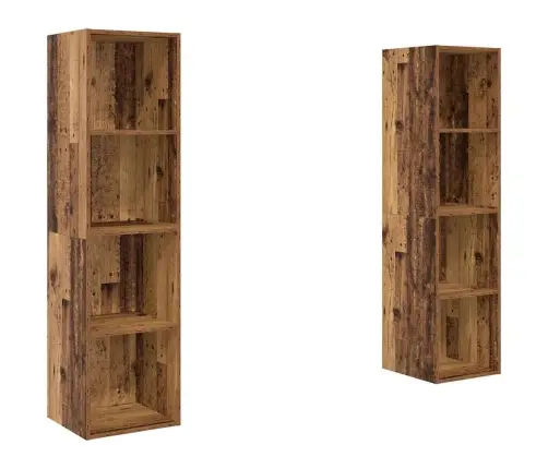 Tv Skapīšu Komplekts 2 Pcs Brūna 37 X 37 X 142.5 Cm Vidaxl
