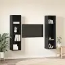 Televizoriaus Spintelė 2 Pcs Juoda 37 X 37 X 142.5 Cm