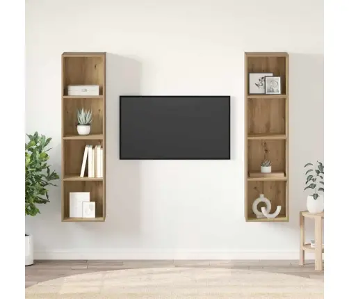 Tv Skapīšu Komplekts 2 Pcs Brūna 37 X 37 X 142.5 Cm Vidaxl