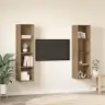 Tv Skapīšu Komplekts 2 Pcs Brūna 37 X 37 X 142.5 Cm Vidaxl