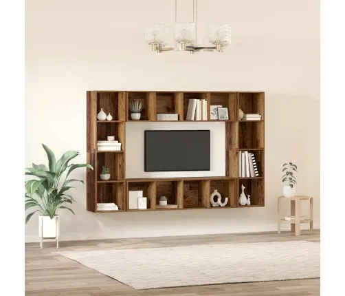 Televizoriaus Spintelė 4 Pcs Ruda 37 X 37 X 142.5 Cm