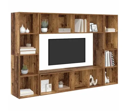 Televizoriaus Spintelė 4 Pcs Ruda 37 X 37 X 142.5 Cm