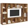 Televizoriaus Spintelė 4 Pcs Ruda 37 X 37 X 142.5 Cm