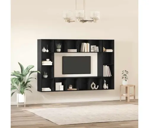 Tv Skapīšu Komplekts 4 Pcs Melna 37 X 37 X 142.5 Cm Vidaxl