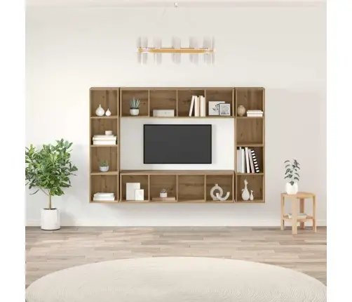 Tv Skapīšu Komplekts 4 Pcs Brūna 37 X 37 X 142.5 Cm Vidaxl Tv Skapīšu Komplekts 4 Pcs Brūna 37 X 37 X 142.5 Cm Vidaxl