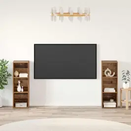 Tv Skapīšu Komplekts 2 Pcs Vecs Koks 107 X 35 X 37 Cm Vidaxl