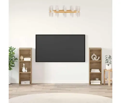 Tv Skapīšu Komplekts 2 Pcs Amatnieku Ozols 107 X 35 X 37 Cm Vidaxl
