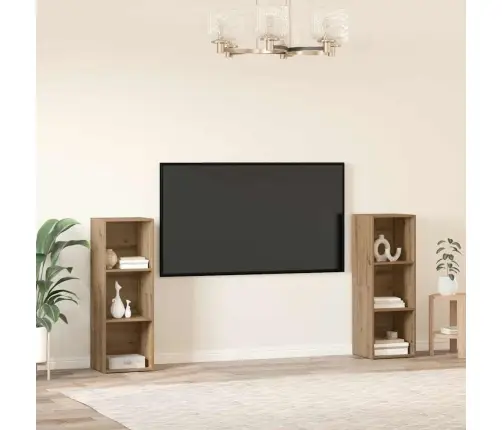 Tv Skapīšu Komplekts 2 Pcs Amatnieku Ozols 107 X 35 X 37 Cm Vidaxl