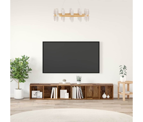 Tv Skapīšu Komplekts 2 Pcs Vecs Koks 37 X 35 X 107 Cm Vidaxl