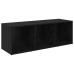 Tv Skapīšu Komplekts 2 Pcs Melns Ozolkoks 37 X 35 X 107 Cm Vidaxl