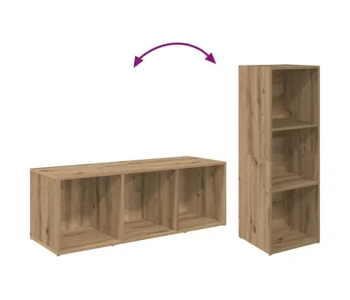 Tv Skapīšu Komplekts 2 Pcs Artisānā Ozols 37 X 35 X 107 Cm Vidaxl