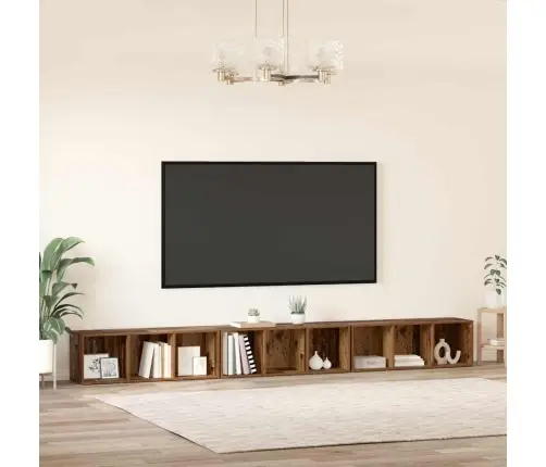 Televizora Skapīša 3 Pcs Veca Koka 37 X 35 X 107.5 Cm Vidaxl