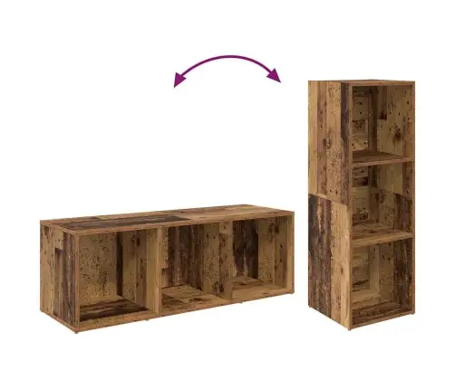 Televizora Skapīša 3 Pcs Veca Koka 37 X 35 X 107.5 Cm Vidaxl