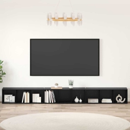 Televizora Skapīša 3 Pcs Melns Ozols 37 X 35 X 107.5 Cm Vidaxl