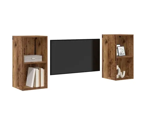 Sieninis Televizoriaus Stovas 2 Pcs Senas Medis 37 X 37 X 72 Cm