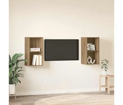 Sienas Tv Skapis 2 Pcs Amatnieku Ozols 37 X 37 X 72 Cm Vidaxl