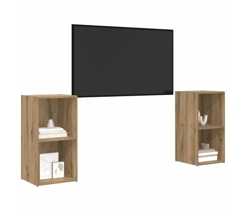 Tv Spintelių Komplektas 2 Pcs Artisano Ąžuolo 72 X 35 X 36.5 Cm Tv Spintelių Komplektas 2 Pcs Artisano Ąžuolo 72 X 35 X 36.5 Cm