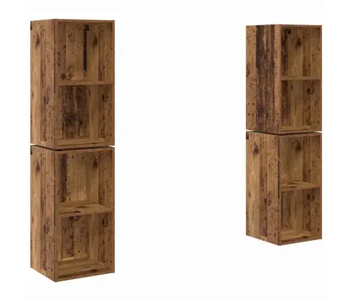 Sienas Tv Skapis 4 Pcs Vecs Koks 37 X 37 X 72 Cm Vidaxl
